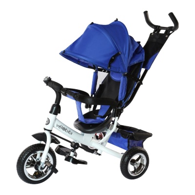 Велосипед трёхколёсный с родительской ручкой Velobibi Венера ВЛ-0872 синий 01